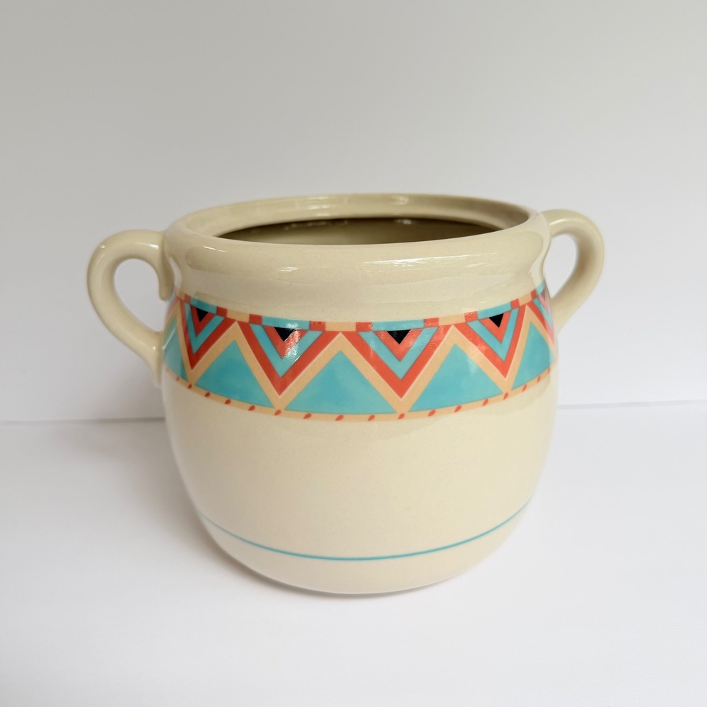 Sango Zuni Stoneware Bean Pot Cookie Jar Hyon Yi Southwestern Japan 25247 Vtg